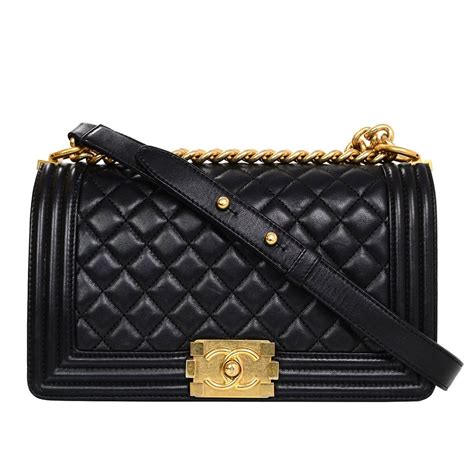 chanel old medium boy bag black|Chanel boy bag medium price.